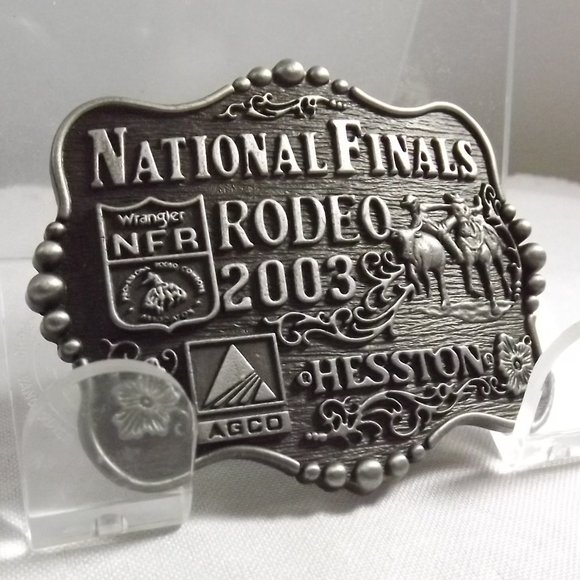 Hesston NFR 2003 Miniature Belt Buckle - Picture 3 of 8